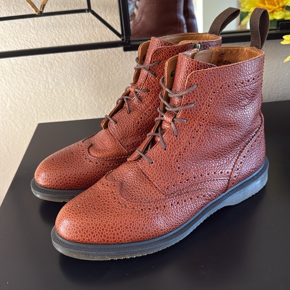 DR. MARTENS Brown Leather Side Zip Ankle Boots - Picture 3 of 14